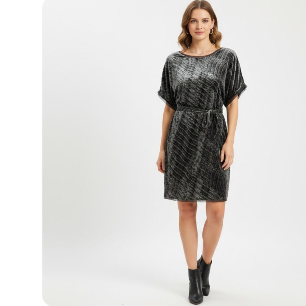 NWT New York & Company size XL Velvet Belted Feminine Elegant Dress Evening‎